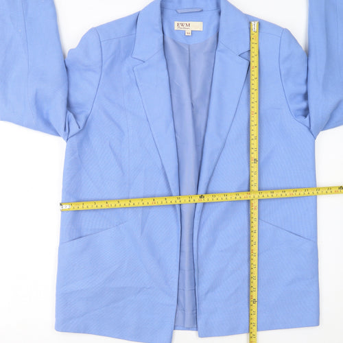 EWM Women Blue Size 14 Classic Single-Breasted Blazer