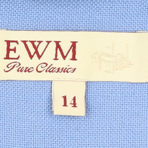 EWM Women Blue Size 14 Classic Single-Breasted Blazer
