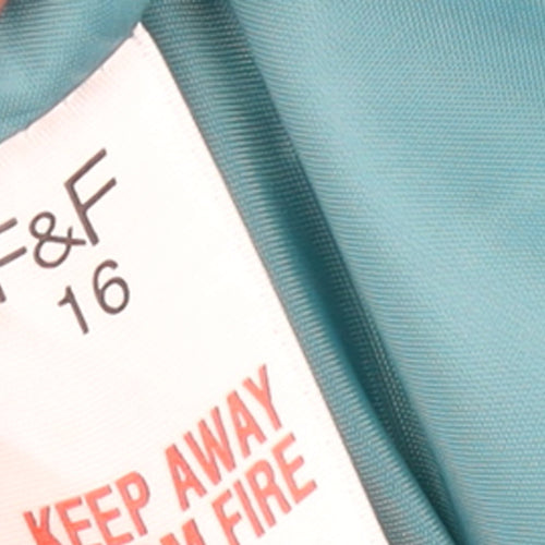 F&F Women Blue Linen Single-Breasted Blazer Jacket Size 16