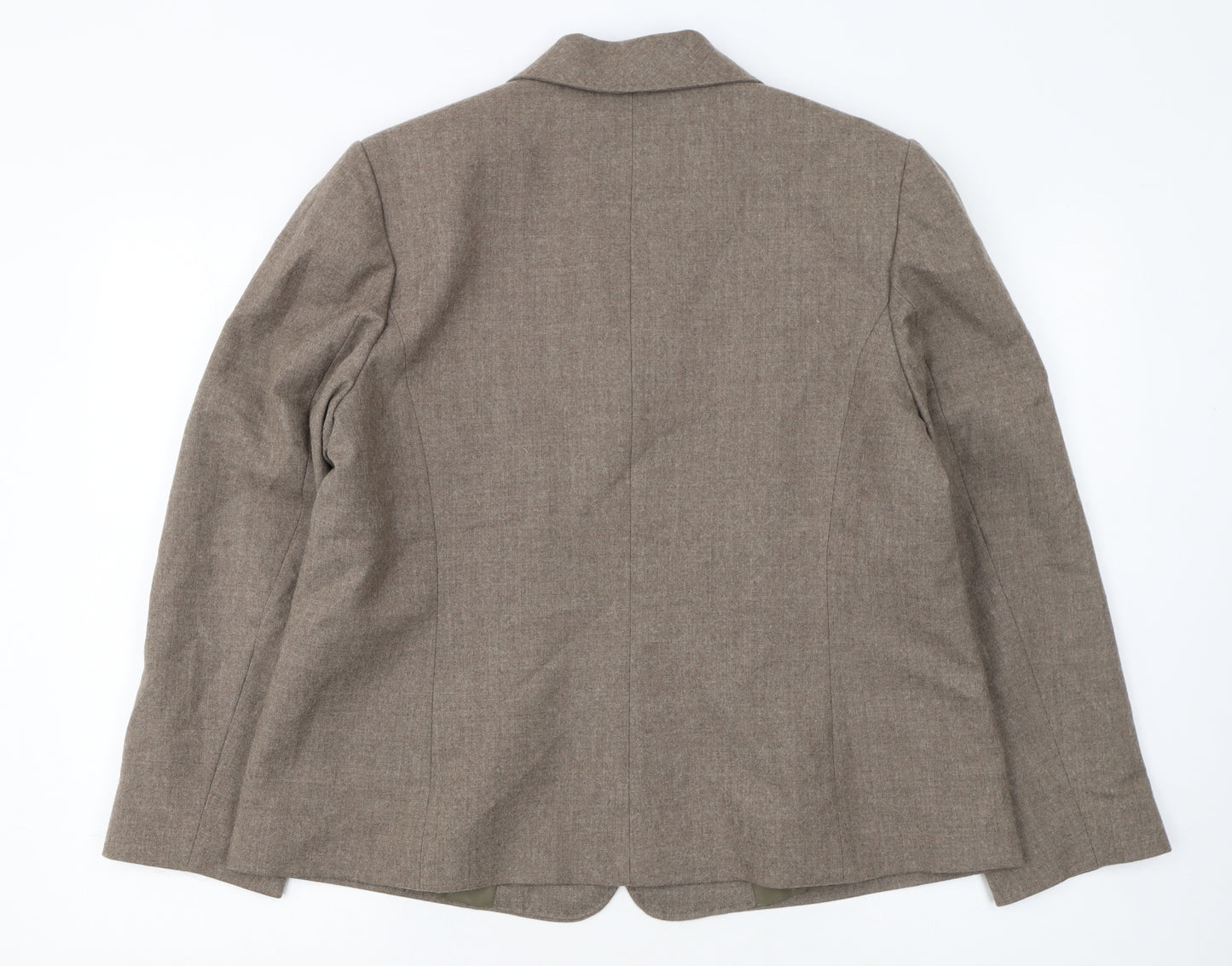 Eastex Women Brown Wool Blend Classic Single-Breasted Blazer UK 16
