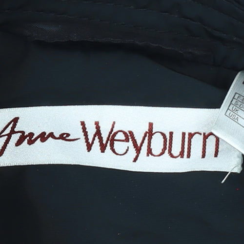 Anne Weyburn Women's Black Short Trench Coat Size 10 Lined Buttoned