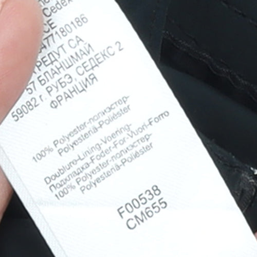 Anne Weyburn Women's Black Short Trench Coat Size 10 Lined Buttoned