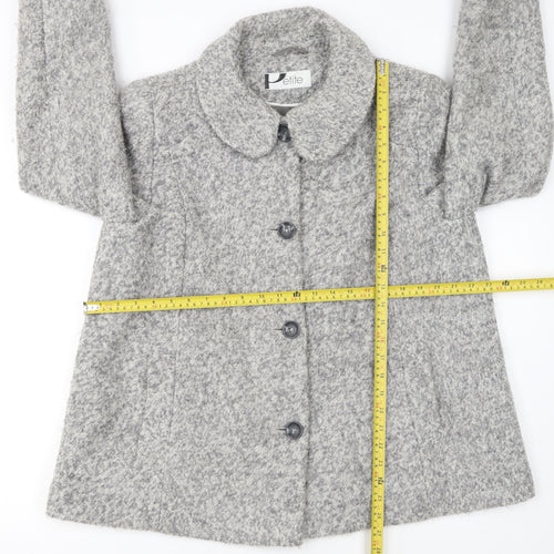 BHS Women’s Grey Petite Size 18 Wool Blend Mid-Length Coat
