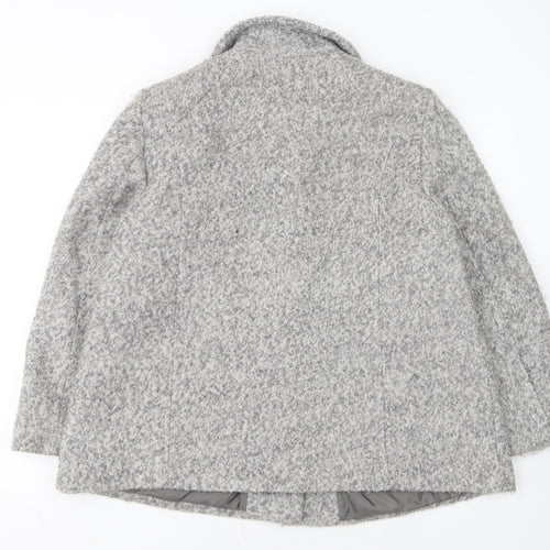 BHS Women’s Grey Petite Size 18 Wool Blend Mid-Length Coat