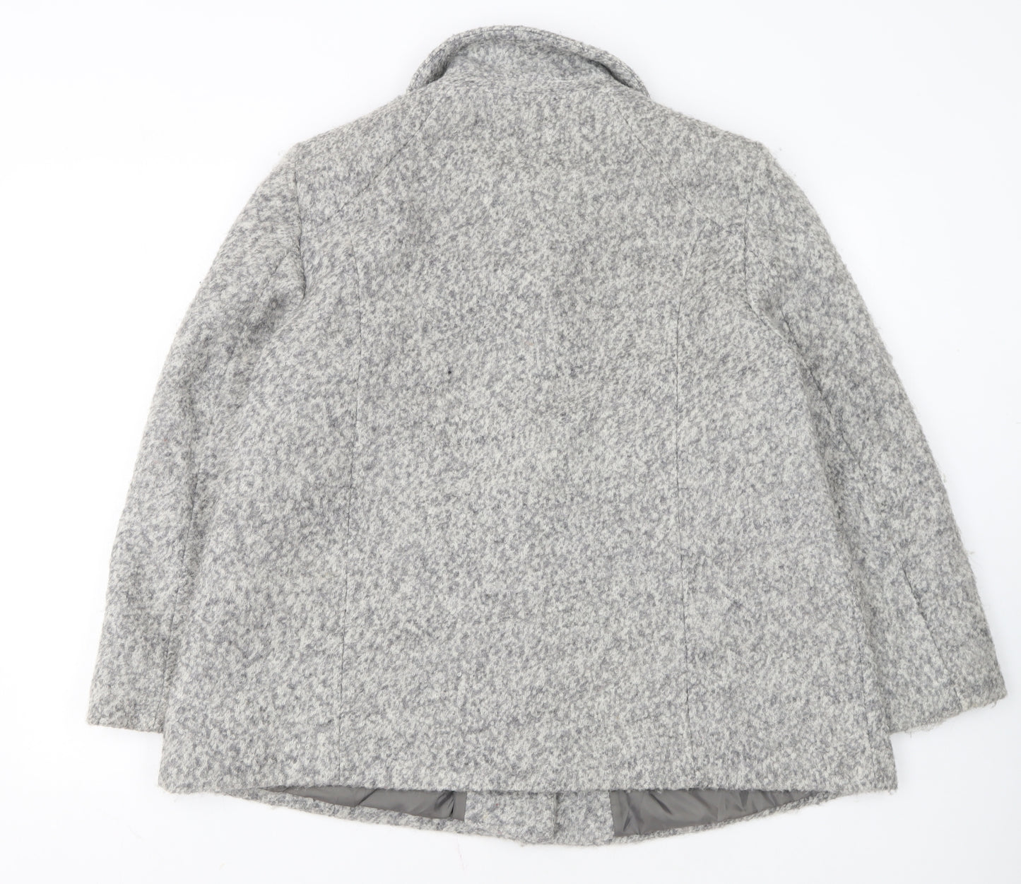 BHS Women’s Grey Petite Size 18 Wool Blend Mid-Length Coat
