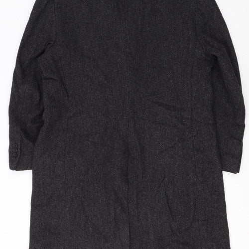 Jos. A. Bank Men's Grey Wool Herringbone Long Overcoat 42R