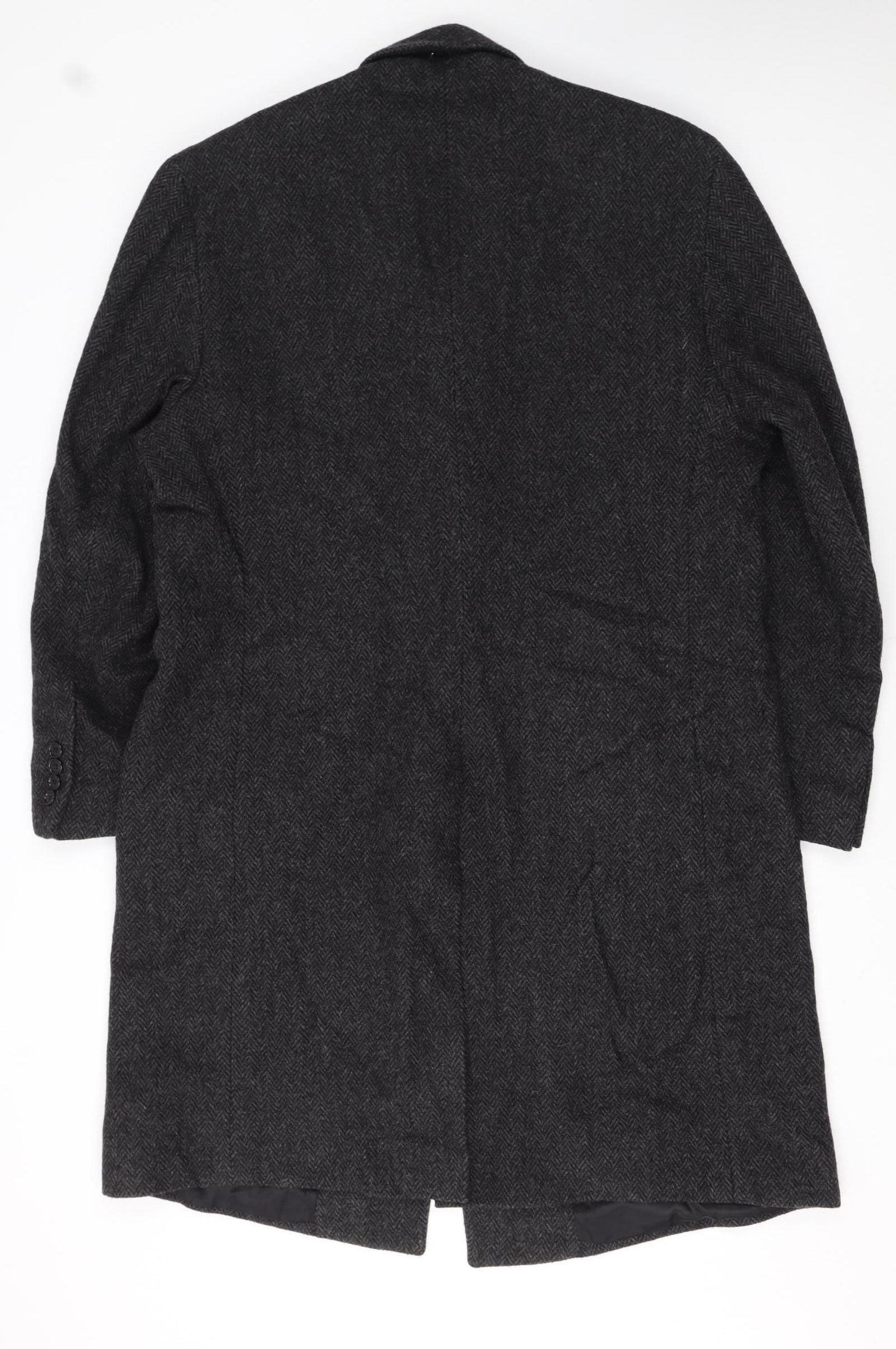 Jos. A. Bank Men's Grey Wool Herringbone Long Overcoat 42R