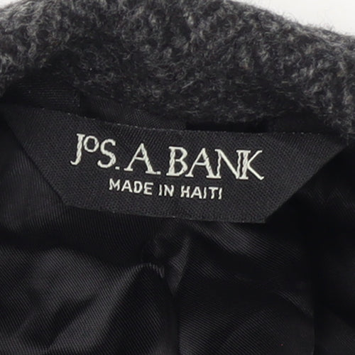 Jos. A. Bank Men's Grey Wool Herringbone Long Overcoat 42R