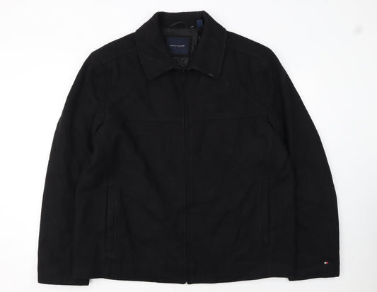 Tommy Hilfiger Men's Black XL Cotton Full Zip Jacket