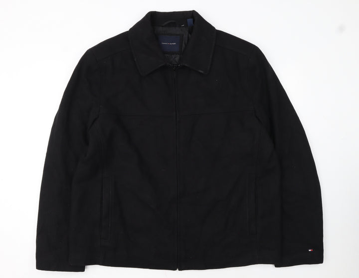 Tommy Hilfiger Men's Black XL Cotton Full Zip Jacket