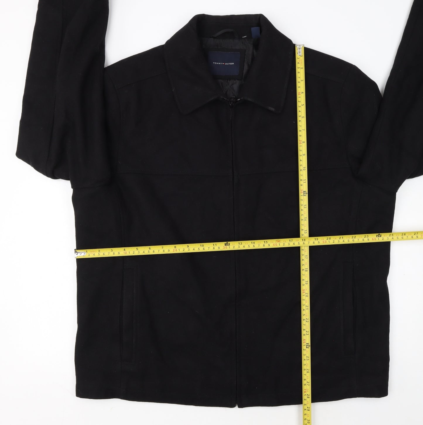 Tommy Hilfiger Men's Black XL Cotton Full Zip Jacket