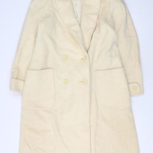 Pavilion Petite Women's Ivory Wool Blend Long Overcoat Size 12