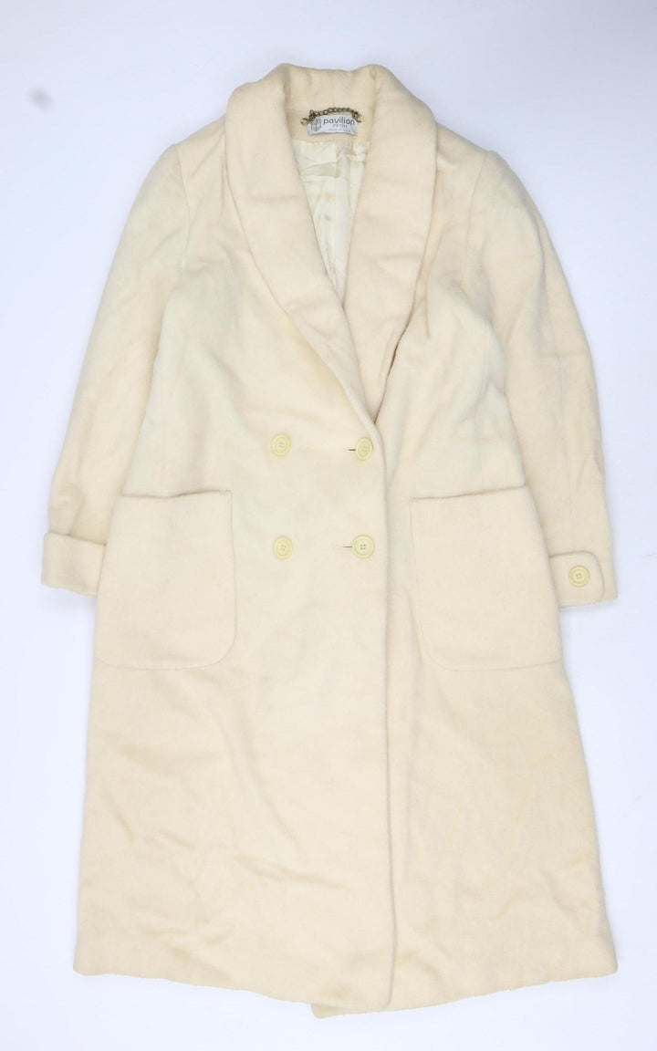 Pavilion Petite Women's Ivory Wool Blend Long Overcoat Size 12