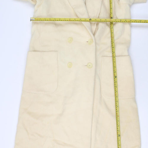 Pavilion Petite Women's Ivory Wool Blend Long Overcoat Size 12