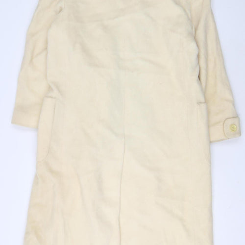 Pavilion Petite Women's Ivory Wool Blend Long Overcoat Size 12