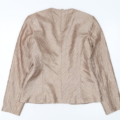 Patra Women Beige Size 6 Formal Single-Breasted Suit Jacket