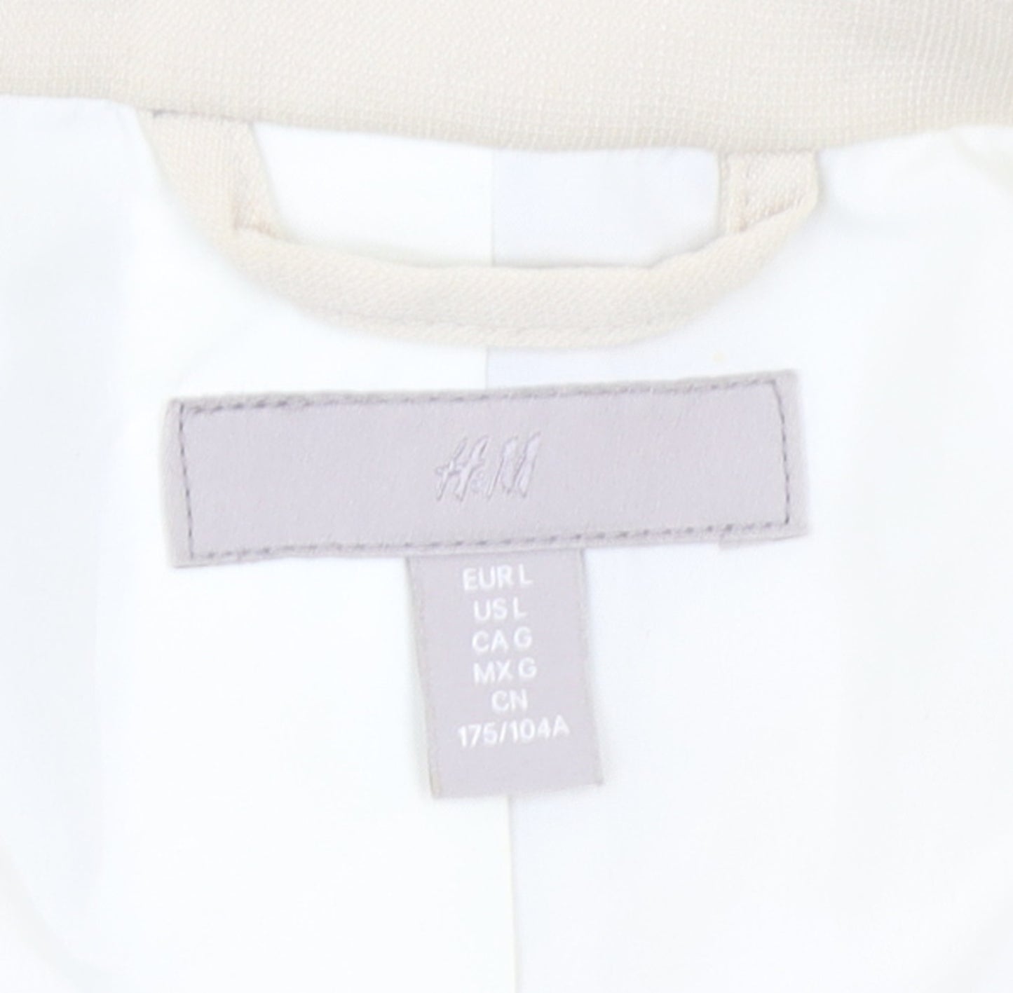 H&M Women Beige Double-Breasted Blazer Jacket Size 14 Regular