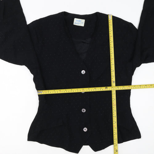 Wallis Women Black Polka Dot Long Sleeve Button Blouse Size 14
