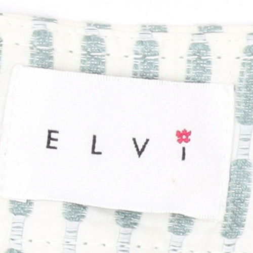 Elvi Women's Green Ivory Patterned Cropped Jacket Size 20