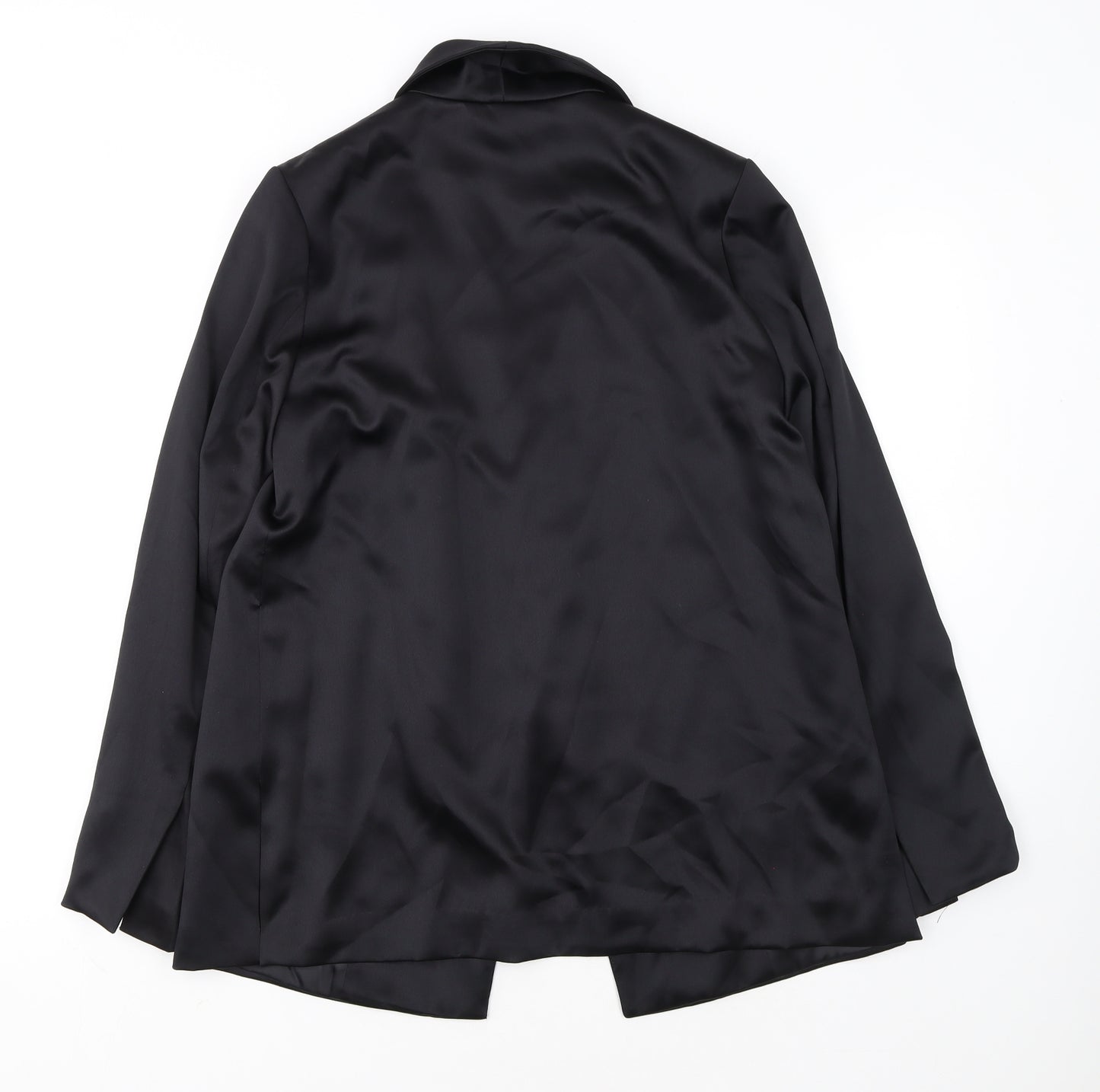 H&M Women Black Size 14 Shawl Collar Single-Breasted Blazer