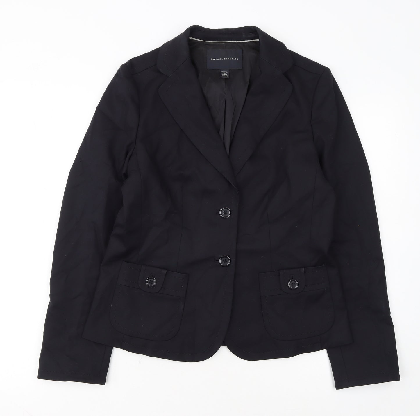Banana Republic Women's Black Size 10 Stretch Two-Button Blazer