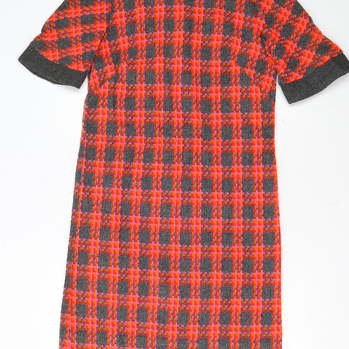 Beeline Fashions Womens Pink Grey Check Shift Dress Size 12 Vintage