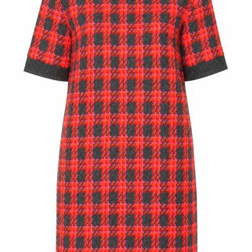 Beeline Fashions Womens Pink Grey Check Shift Dress Size 12 Vintage