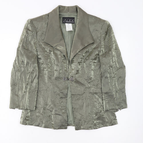 Alex Evenings Women Green Size 8 Shawl Collar Formal Suit Jacket