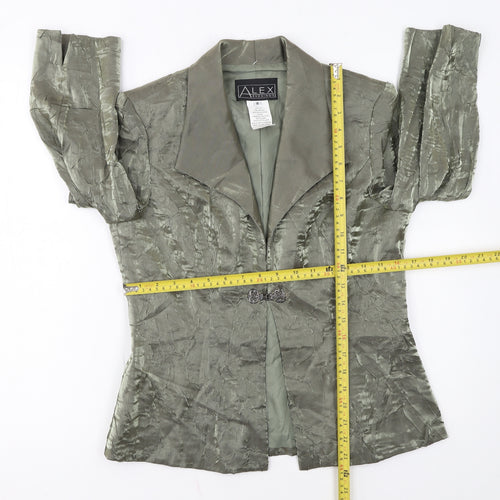 Alex Evenings Women Green Size 8 Shawl Collar Formal Suit Jacket