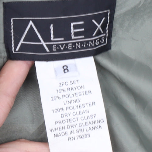 Alex Evenings Women Green Size 8 Shawl Collar Formal Suit Jacket