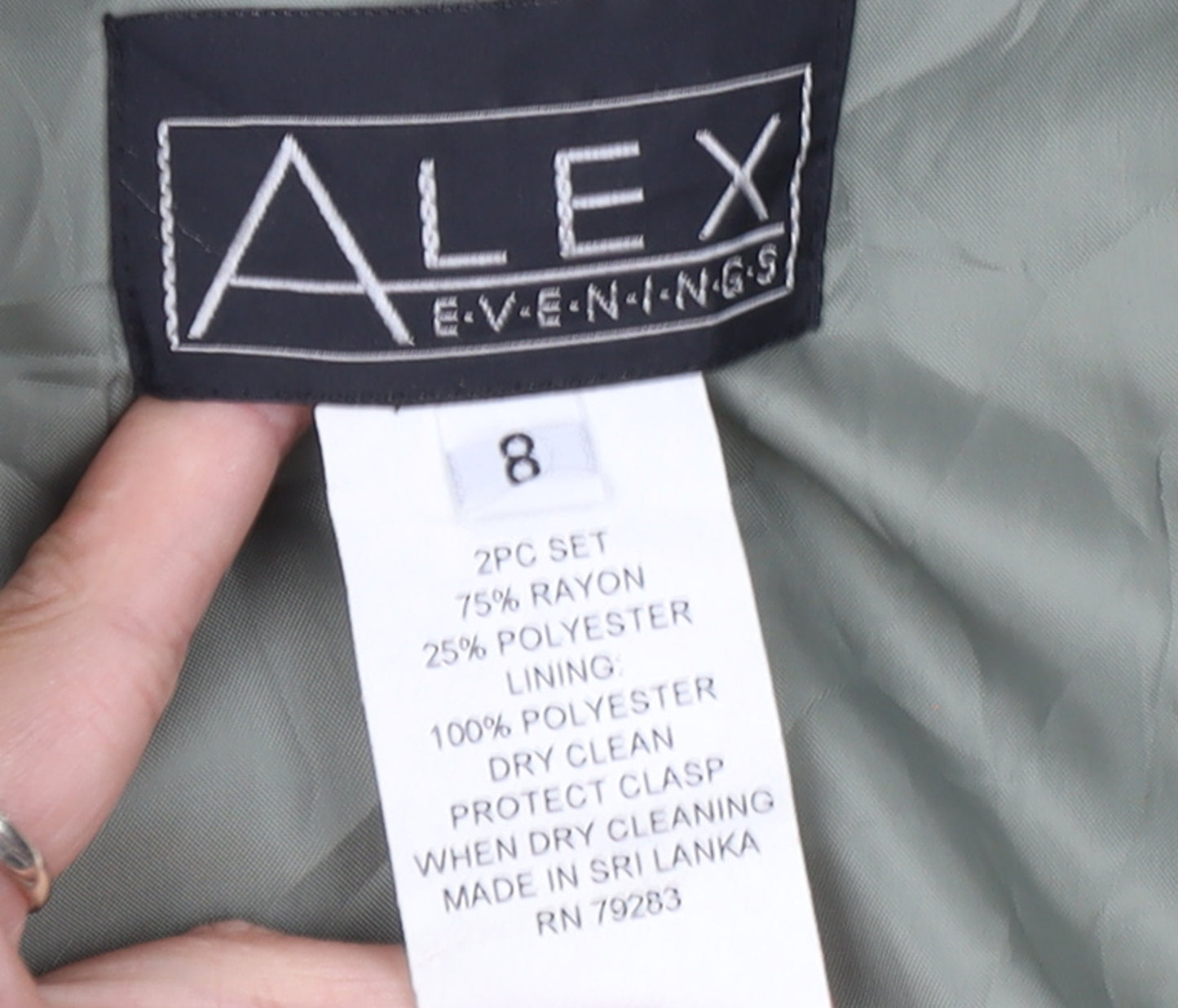 Alex Evenings Women Green Size 8 Shawl Collar Formal Suit Jacket