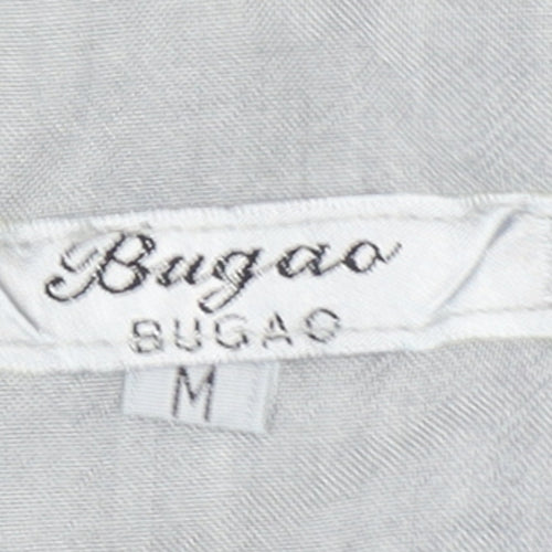 Bugao Women Grey Lace Waistcoat Vest M Sleeveless Buttoned