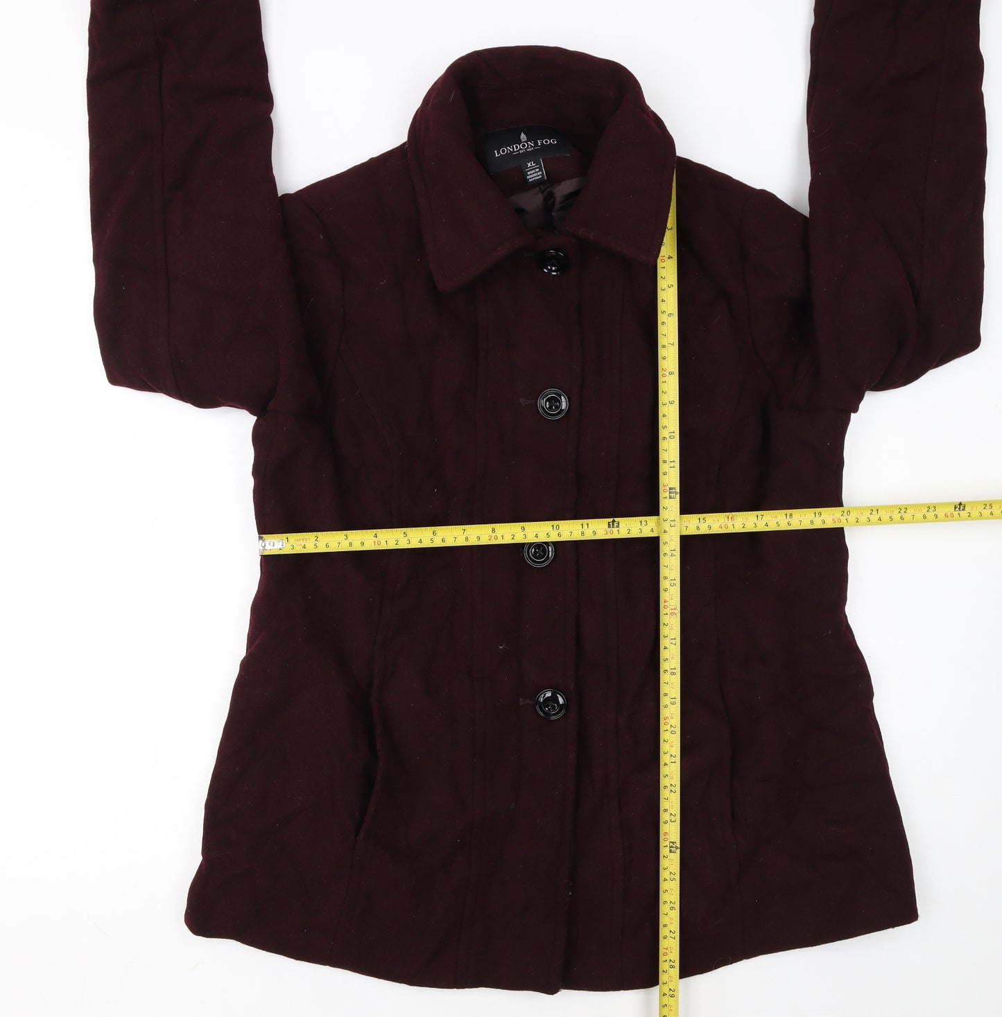 London Fog Women’s Brown Wool Blend Mid-Length Coat XL