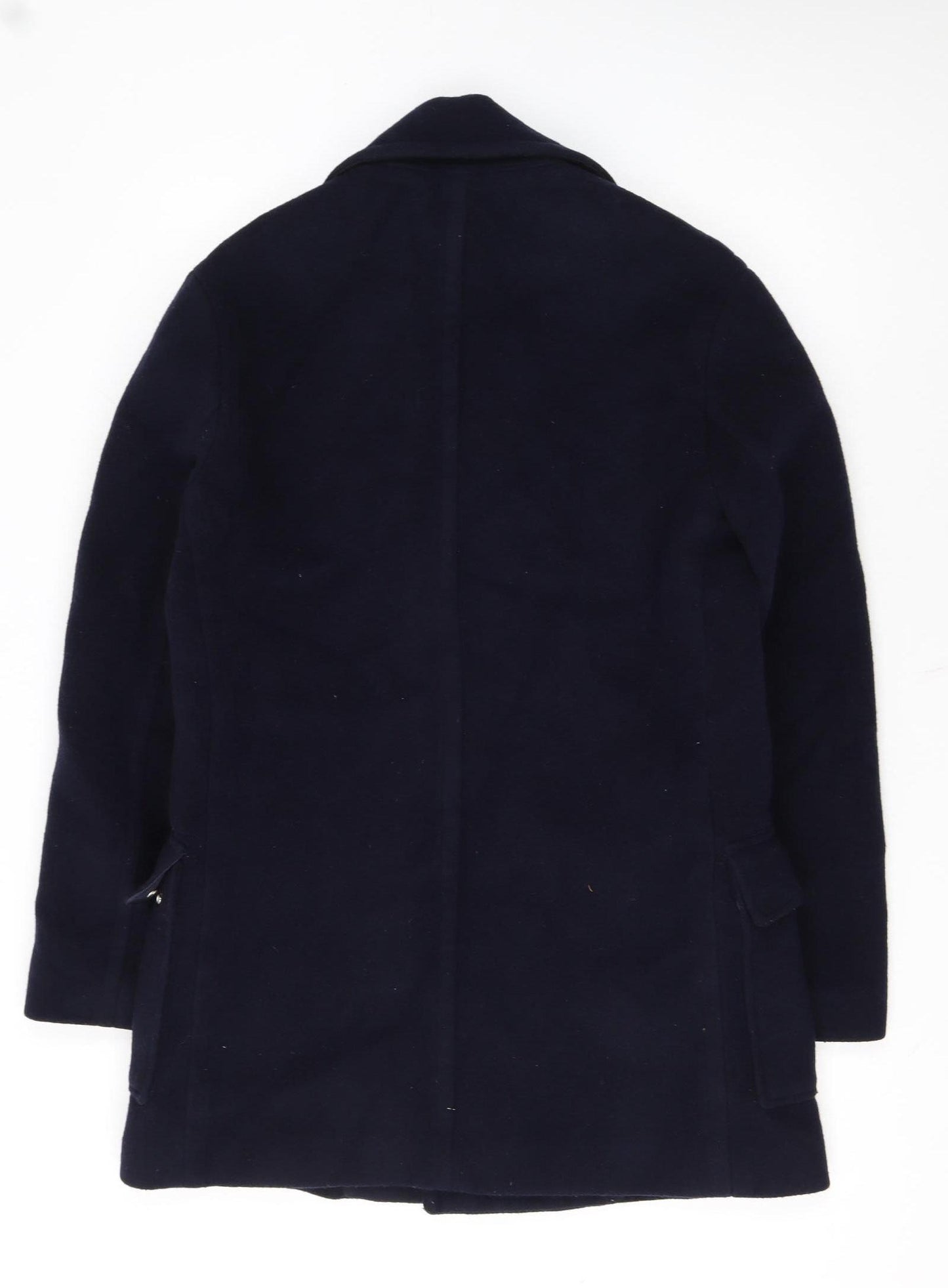 Mango Man Navy Wool Blend Pea Coat Size M Men's Classic Winter Jacket