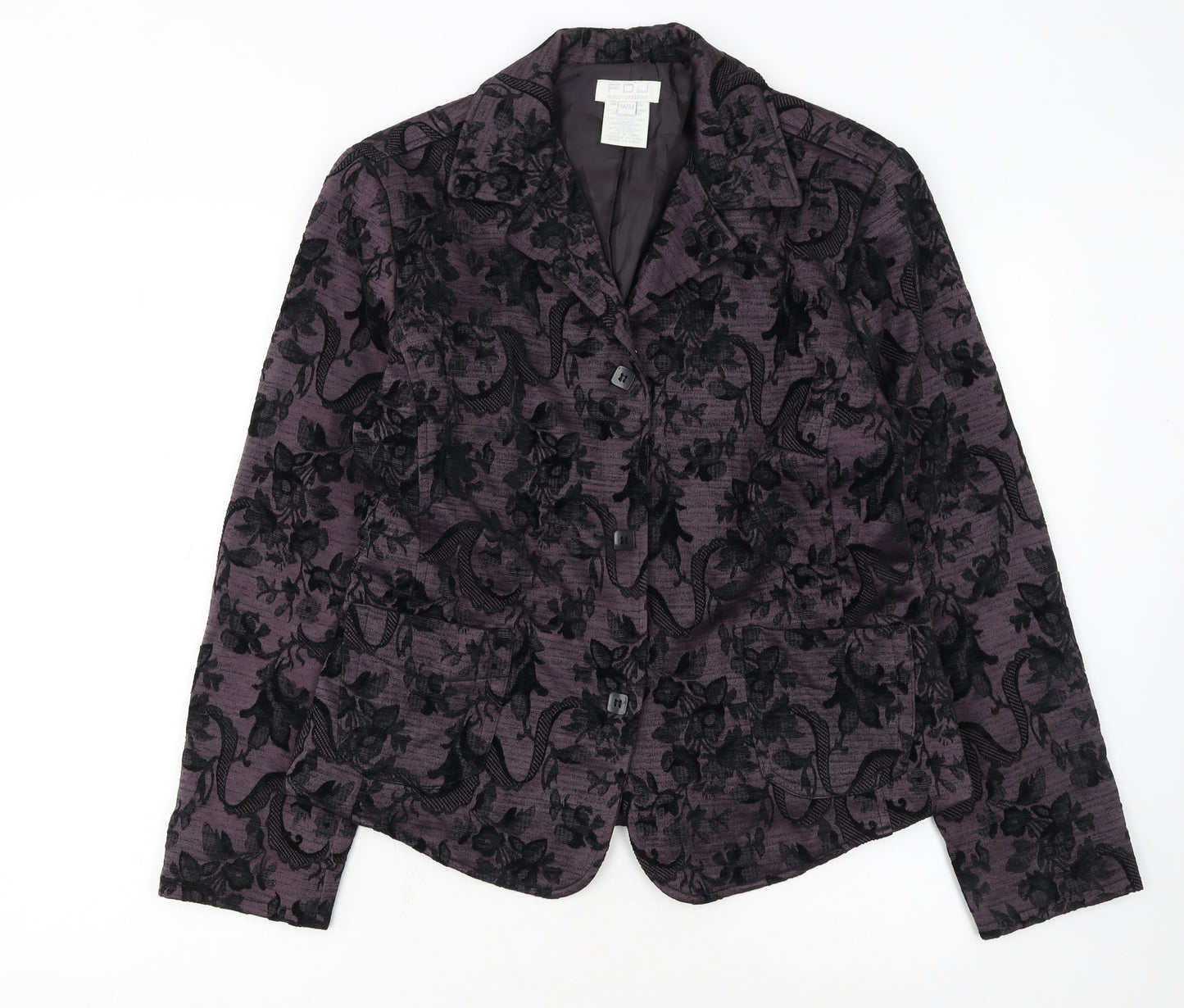FDJ French Dressing Women's Purple Floral Blazer Medium