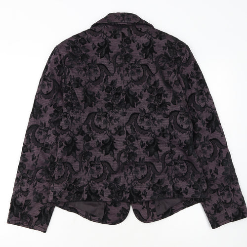 FDJ French Dressing Women's Purple Floral Blazer Medium