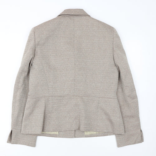 Le Suit Separates Beige Woven Blazer Women Size 12 Classic Two-Button