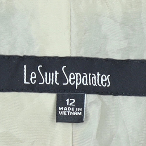 Le Suit Separates Beige Woven Blazer Women Size 12 Classic Two-Button