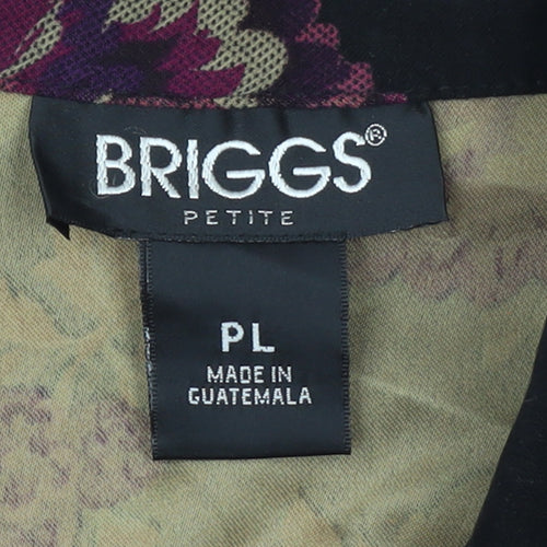 Briggs Womens Petite L Multicoloured Floral Velvet Button-Up Tunic