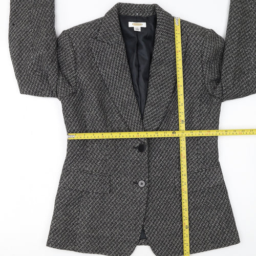 Talbots Women's Grey Wool Tweed Blazer Jacket Size 10 Single Breasted
