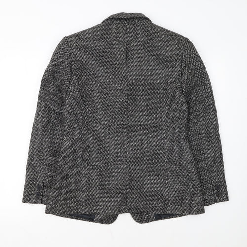 Talbots Women's Grey Wool Tweed Blazer Jacket Size 10 Single Breasted