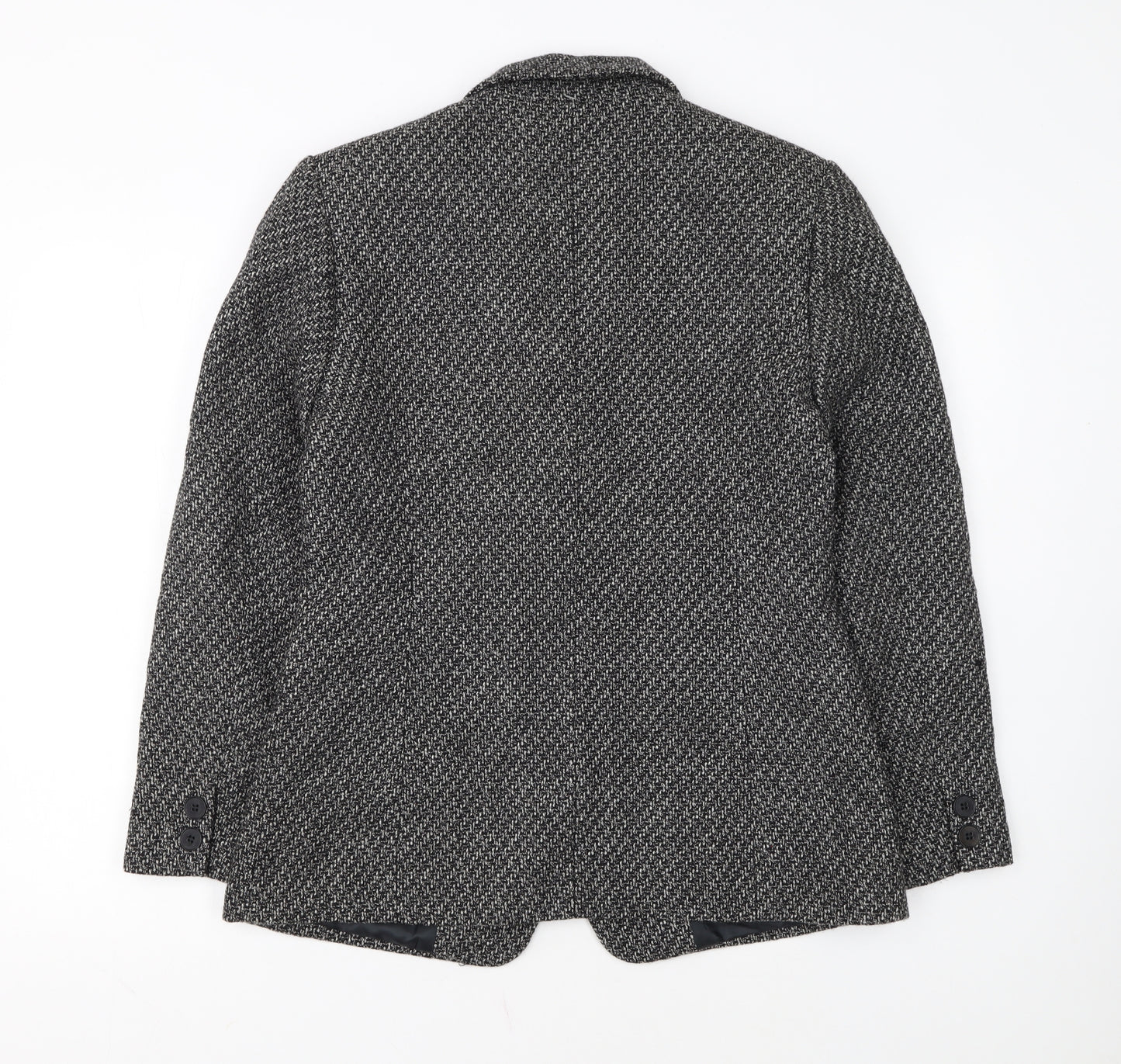 Talbots Women's Grey Wool Tweed Blazer Jacket Size 10 Single Breasted