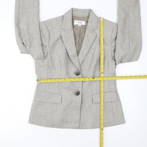 Le Suit Womens Beige Petite Blazer Jacket Size 10P Two-Button Workwear