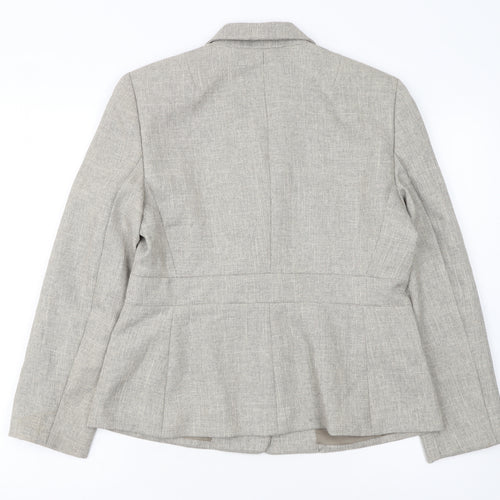Le Suit Womens Beige Petite Blazer Jacket Size 10P Two-Button Workwear