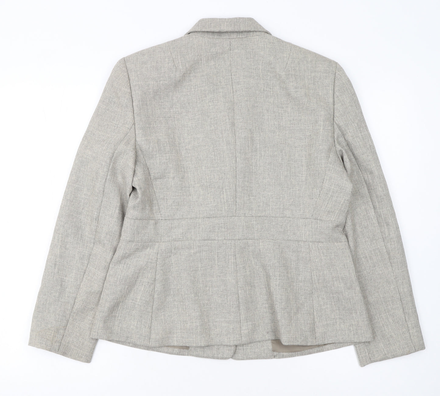 Le Suit Womens Beige Petite Blazer Jacket Size 10P Two-Button Workwear