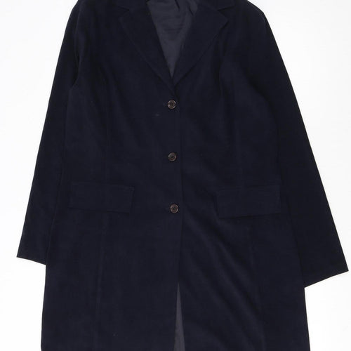 Rico Girls Blue Polyester Mid-Length Buttoned Coat 15-16 Years