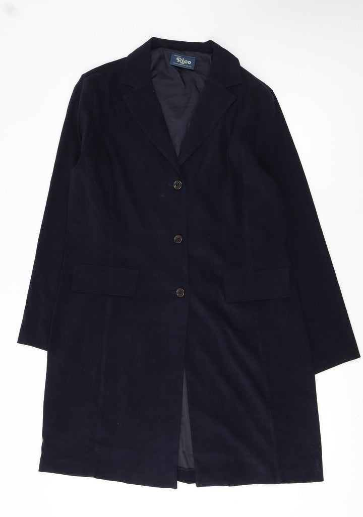 Rico Girls Blue Polyester Mid-Length Buttoned Coat 15-16 Years