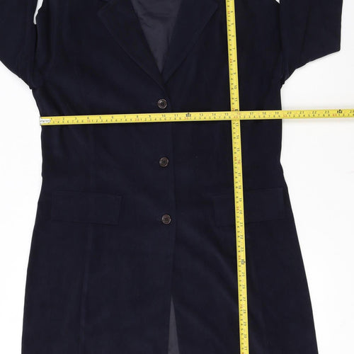 Rico Girls Blue Polyester Mid-Length Buttoned Coat 15-16 Years