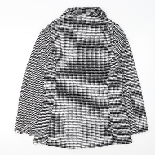 Parisian Women Black & White Houndstooth Double-Breasted Blazer Size 12