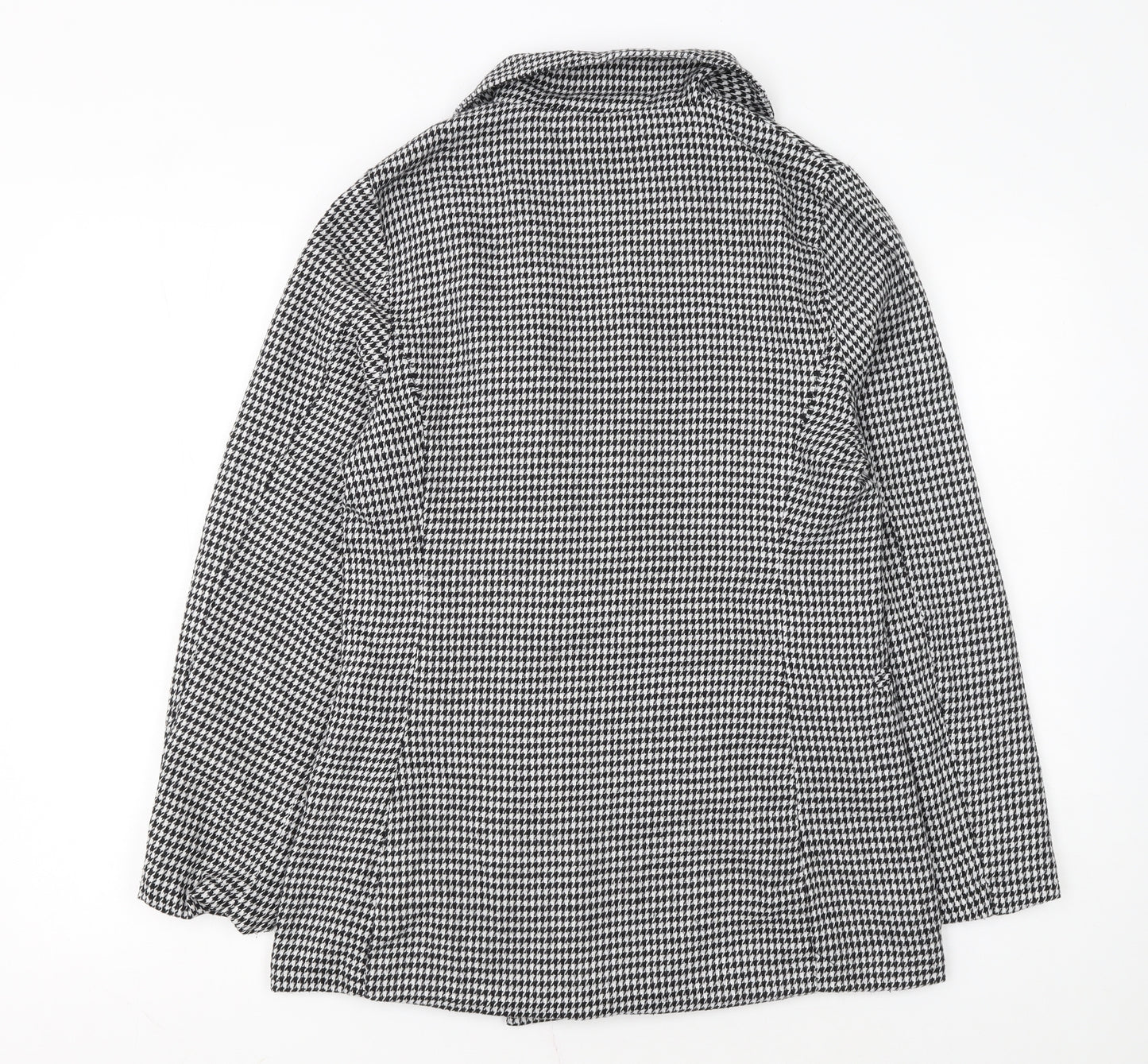 Parisian Women Black & White Houndstooth Double-Breasted Blazer Size 12